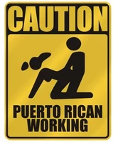 warning decorative metal tin sign caution puerto rican working family living room bedroom decorative metal plate 8x12 inches