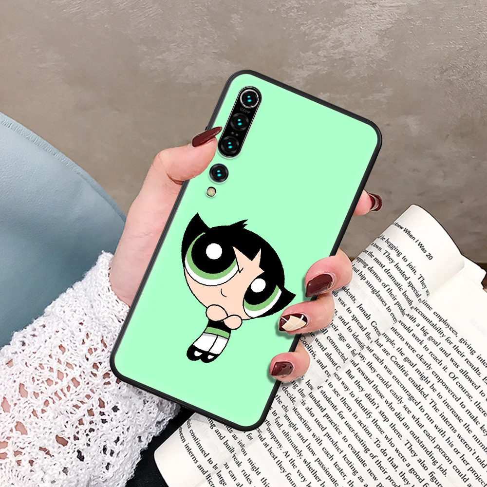 

Powerpuff Girls Phone Case For Xiaomi Mi Note 10 A3 9 MAX 3 A2 8 9 Lite Pro Ultra black Shell Painting Bumper Soft Cell Tpu