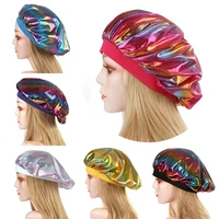 new floral prints nightcap wide side satin sleeping cap hair loss caps chemotherapy hats beanie with soft elastic band hair care