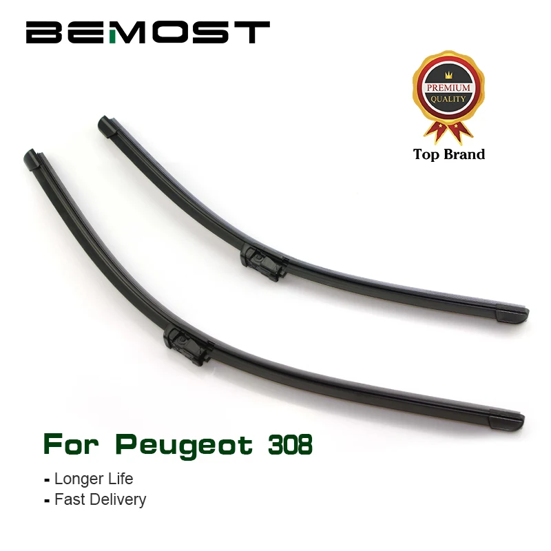 

BEMOST Car Wiper Blades Natural Rubber For Peugeot 308 T7 Hatchback/SW/CC/T9 SW/Hatchback,From 2007 To 2018 Fit Push Button Arm