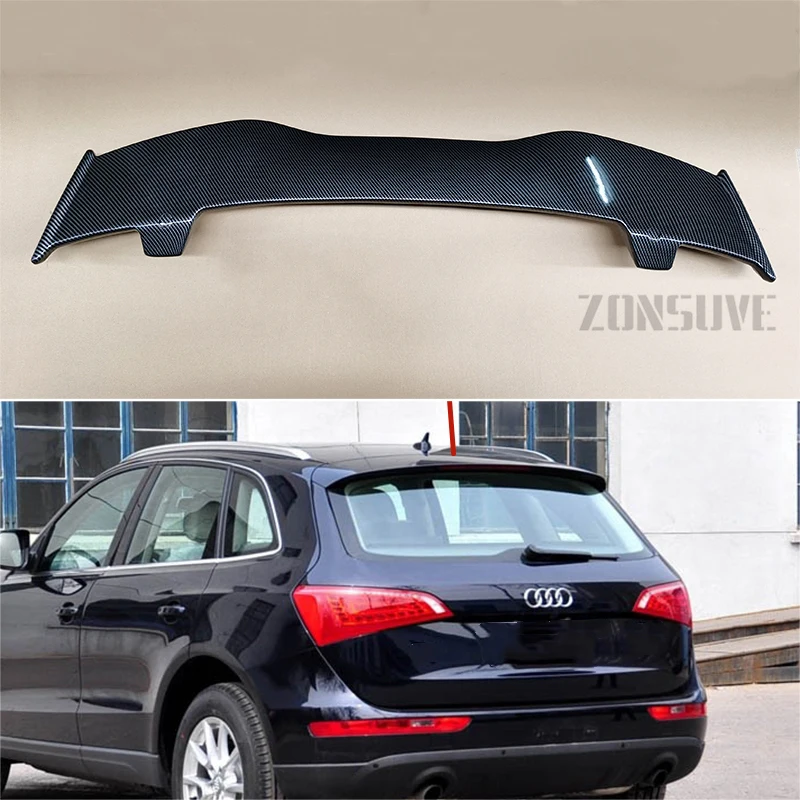 

Use For Audi Q5 2010-2018 Year Spoiler ABS Plastic Carbon Fiber Look Hatchback Roof Rear Wing Body Kit Accessories