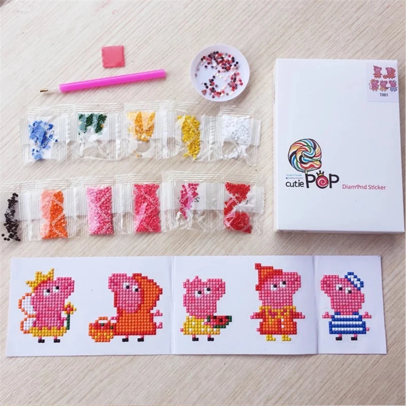 Mini Cartoon Round Diamond Painting for Kids Embroidery Children DIY Decoration Everything Creative Sticker | Игрушки и хобби