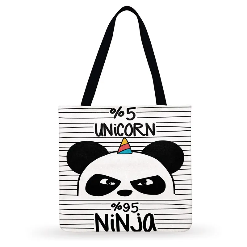 Складная сумка-тоут с принтом в виде панды женская сумка на плечо Женская