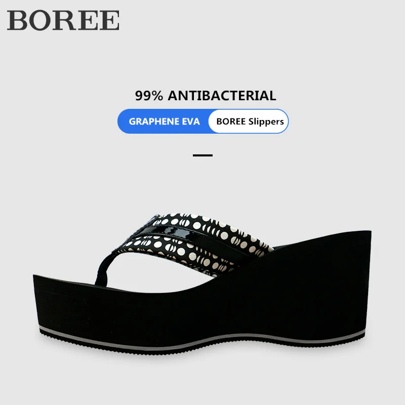 Женские пляжные шлепанцы на платформе BOREE графеновые сандалии из ЭВА