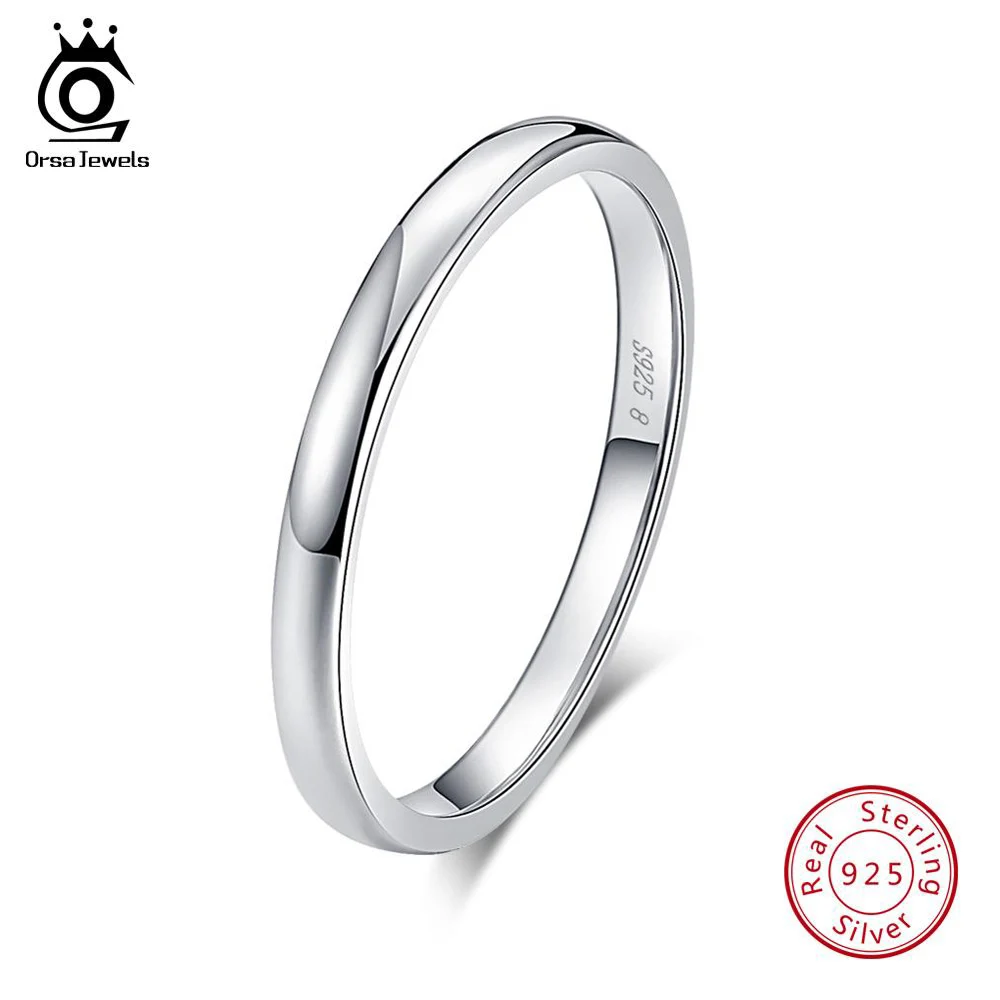 ORSA JEWELS, 925 пробы, серебряные кольца для женщин, классические, круглые, полностью проложенные, AAA кубический циркон, обручальное кольцо для девочек SR63 - Цвет камня: SR74