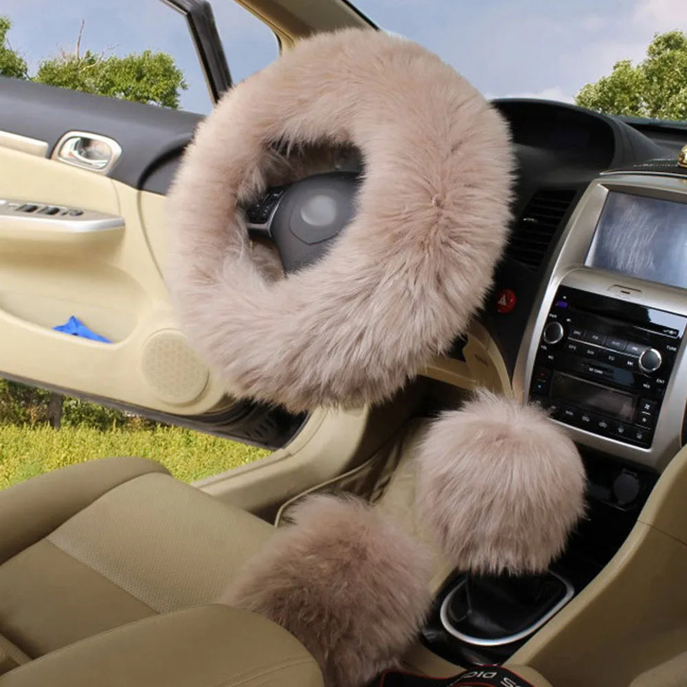 Зимнее длинное шерстяное Автомобильное рулевое колесо 3 шт./компл.|Чехлы на руль| |