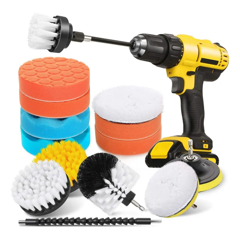 

Car Polishing Disc 16PCS/Set Self-Adhesive Buffing Waxing Sponge Wool Wheel Polishing Pad For Car Polisher Drill Adapter