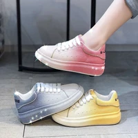 gradient color full diamond pumps european station 2021 summer thick bottom platform sneakers starry sky rhinestone dad shoes