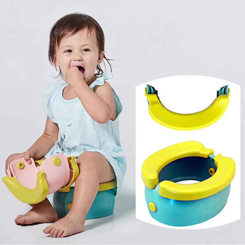 Пластиковый складной милый детский горшок-банан с 20шт мочой маленький мусорный