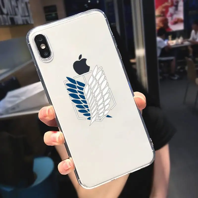 

Japan anime Attack on Titan Phone Case Transparent soft For iphone 5 5s 5c se 6 6s 7 8 11 12 plus mini x xs xr pro max