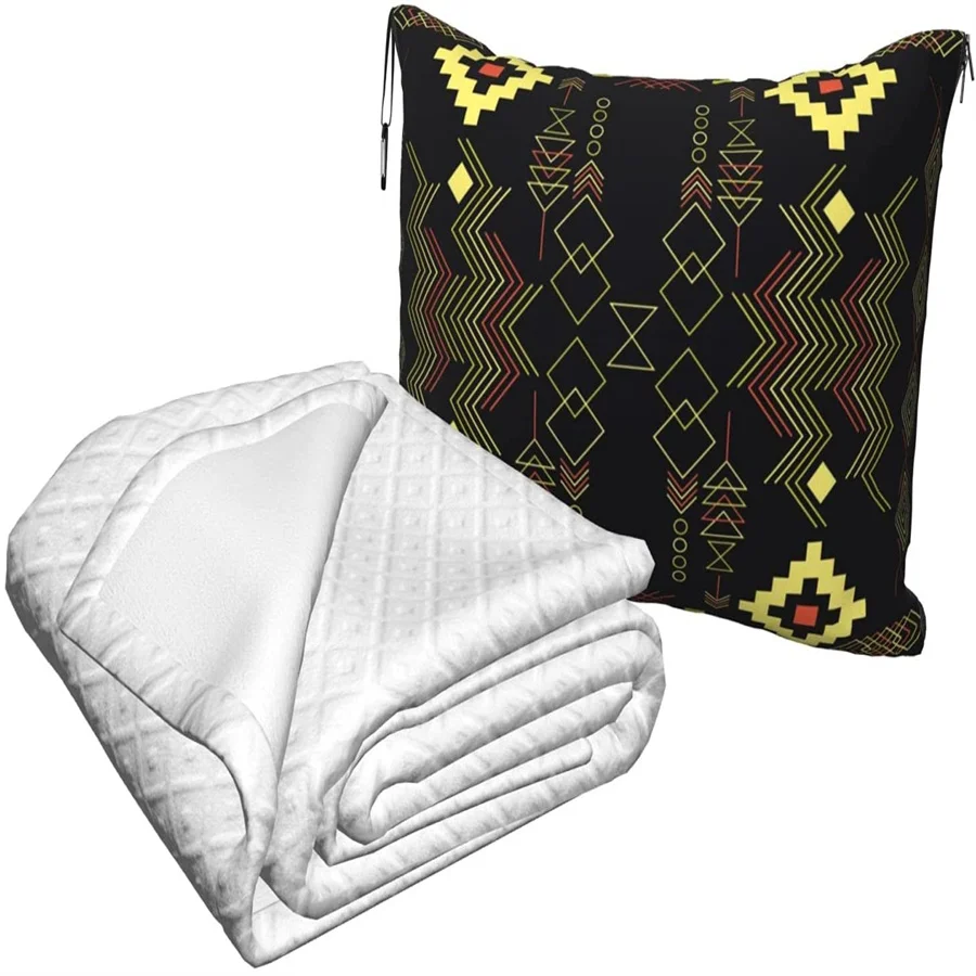 melhor Astec Padrão De Viagem Travesseiro Cobertor Dois-em-um Mochila Cinta E Compacto Avião Saco Cintura Suporte 60x43 Polegadas