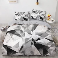 simple 3d marbling black grey comforter bedding set fashion duvet quilt cover set white bed linen pillowcase luxury home texitle