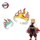 Регулируемое кольцо с красным пламенем в металлическом корпусе