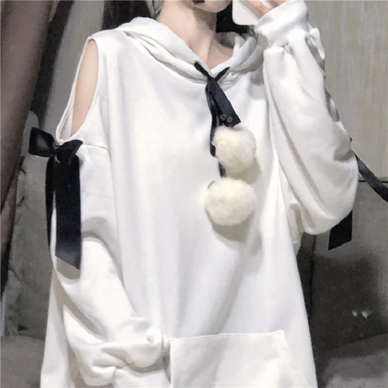 Новые осенние женские толстовки в японском стиле преппи с длинным рукавом и