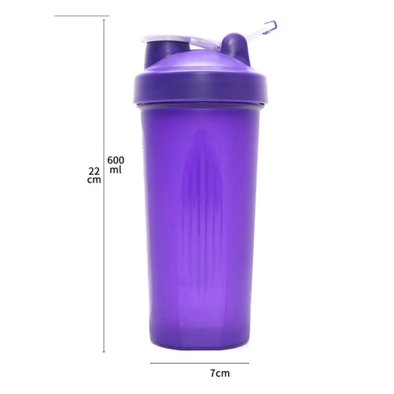 

New Colorful 600ml Protein Powder Shaker Bottle Cup With Handle Stirring Ball for Outdoor Sports Fitness