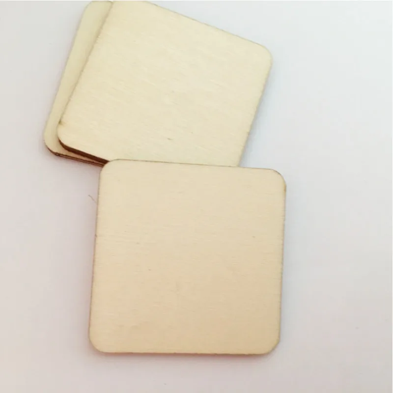 

1-10CM Square Slices Wooden Home Decorations Unfinished Wood Blanks Embellishment Wood DIY Crafts Coasters Painting