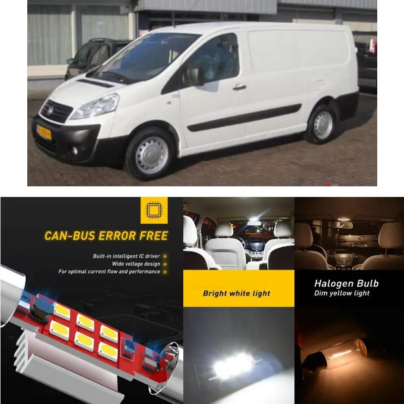 Светодиодные внутренние Автомобильные фары для Fiat scudo 270 272 минивэн бокс 220