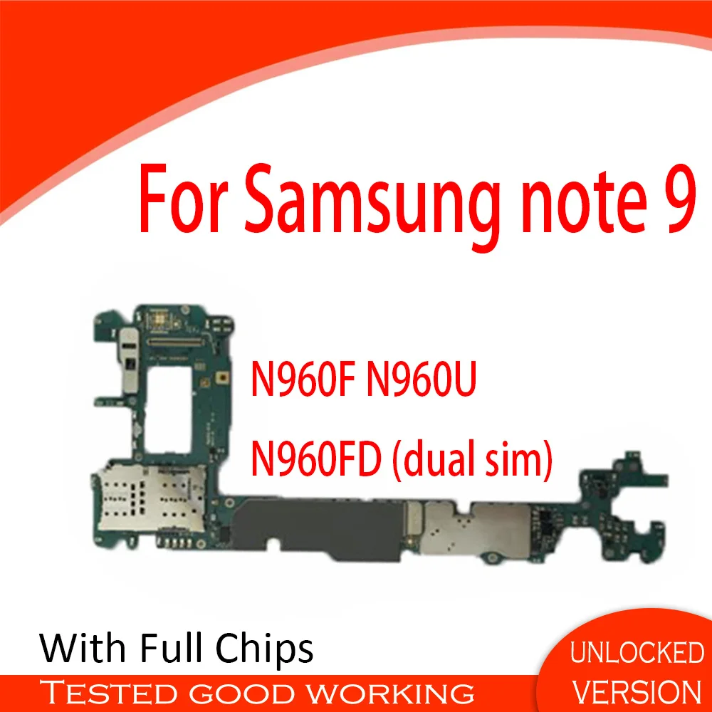 Для Samsung note 9 N960F N960FD N960U материнская плата Одиночная/двойная sim разблокированная