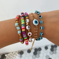 beaded alphabet bracelet ethnic style colorful bracelet with soft sherd for trendy summer girls women