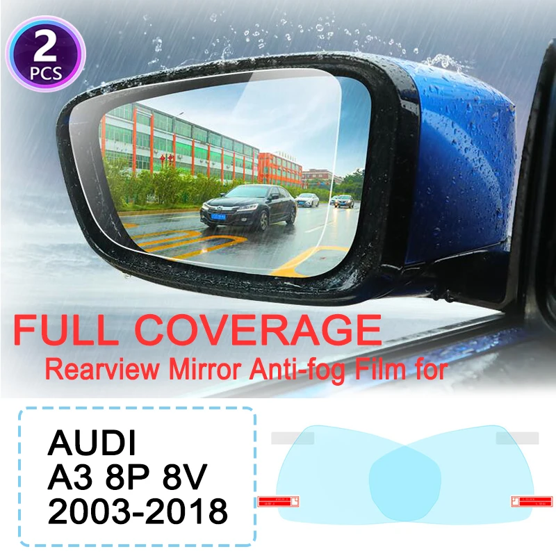 

KULEOU Full Cover Anti Fog Film Rearview Mirror for Audi A3 8P 8V 2003~2018 Accessories S-Line S3 Anti-fog Rainproof Films