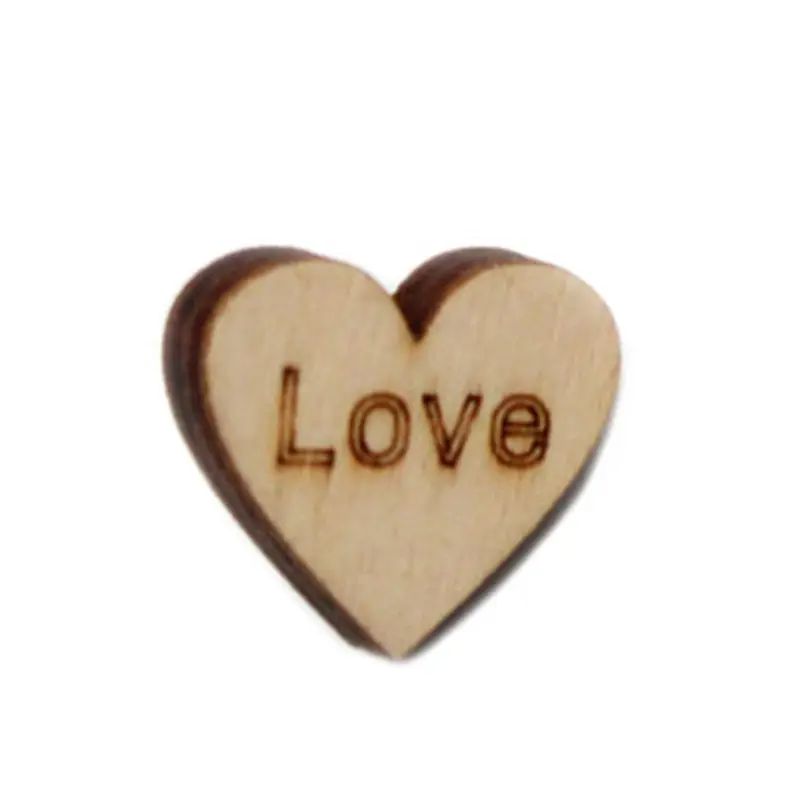 

50 pcs/lot Nautral Heart Wooden Push Pins Thumbtacks Steel Point Bulletin Board Office School
