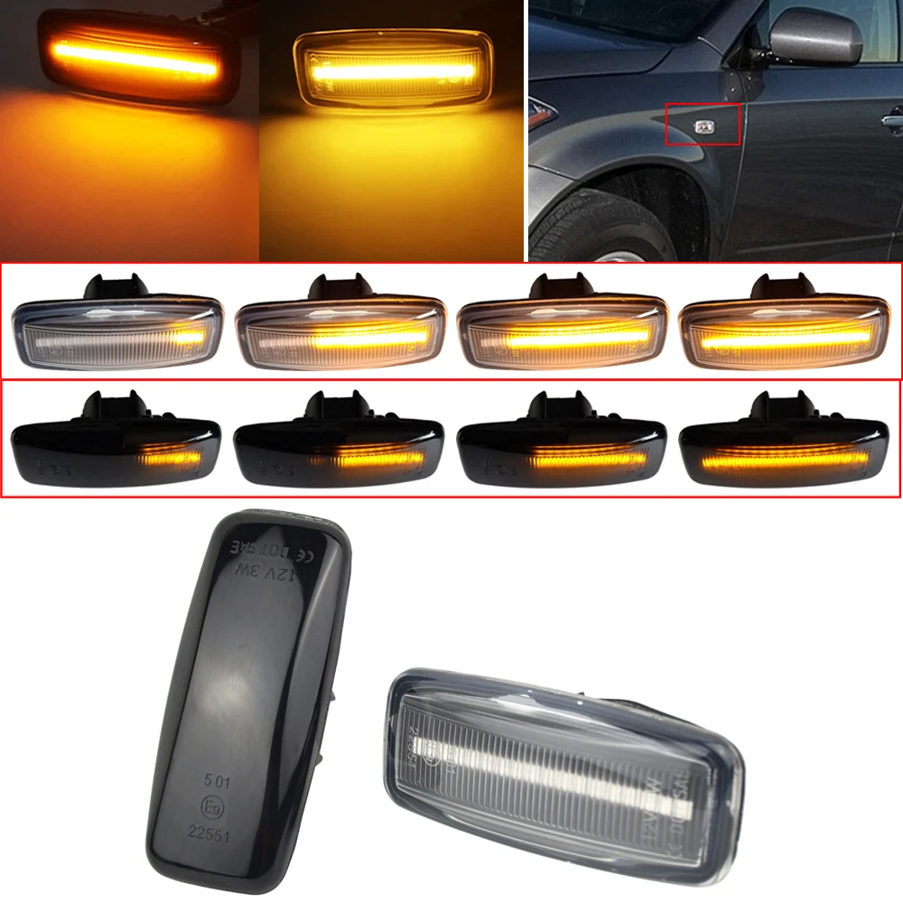 

LED Sequential Lamp Signal Dynamic Side Marker Light For Nissan Sylphy Almera Murano 06-11 Bluebird Sunny 03-06 Teana J31 04-07