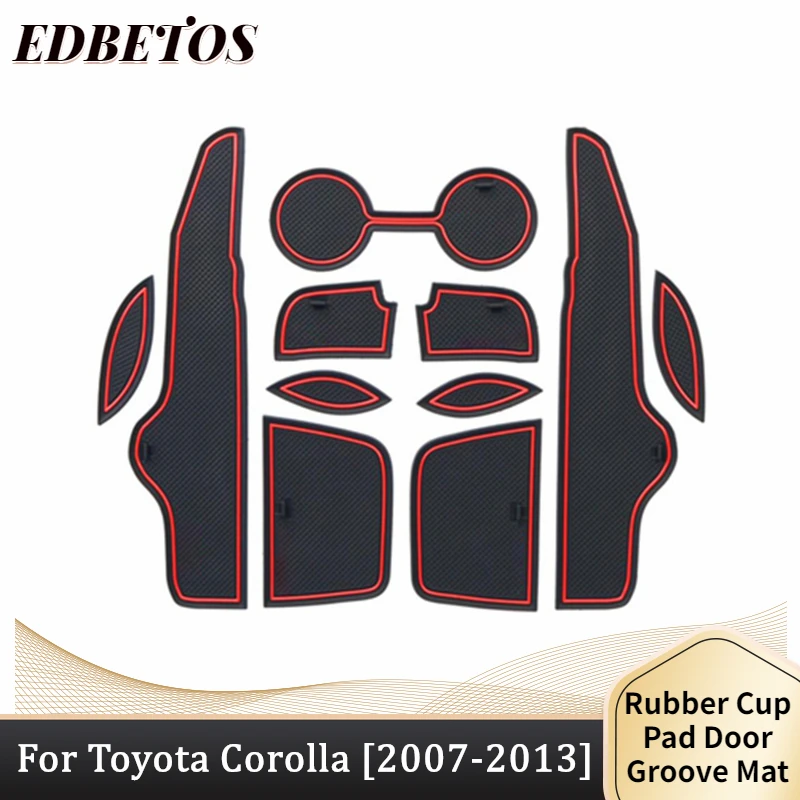 

Door Mats Gate Slot Mat Cup Pads Center Console Liner Accessories 11PCS For Toyota Corolla E150 2007 2008 2009 2010 2011 - 2013