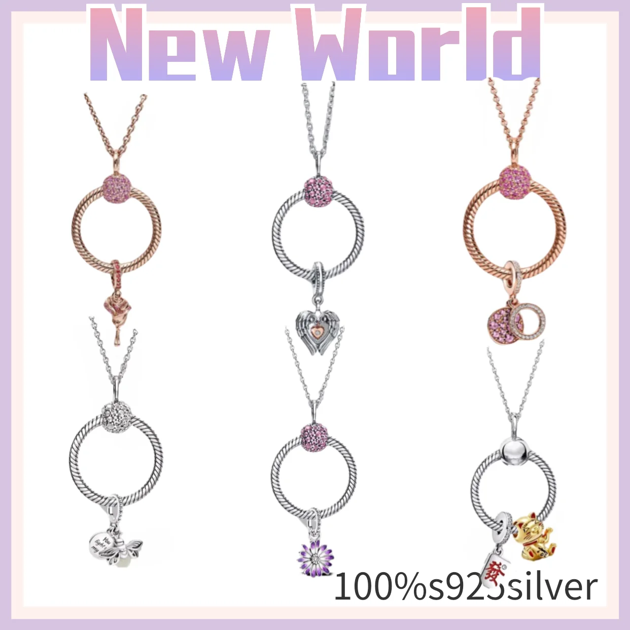 

Hot style 100% 925 Sterling Silver Fits Original Pando Charm Creative Classic DIY Neckle Charm Gifting for Women Jewelry