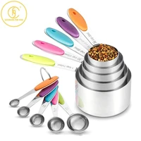 5pcs10 pieces stainless steel measuring spoon with scale measuring cup measuring spoon set baking tool kitchen gadget