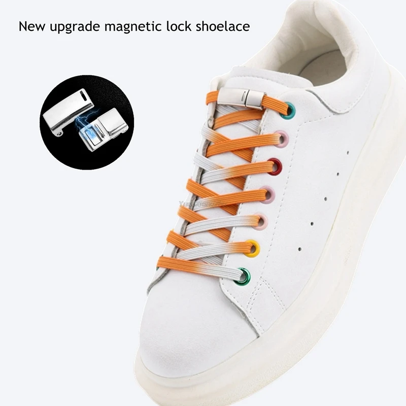 

Colorblock No tie Shoe laces Magnetic Lock Elastic Shoelaces Sneakers for Shoelace Kids Adult Lazy Laces One Size Fits All Shoes