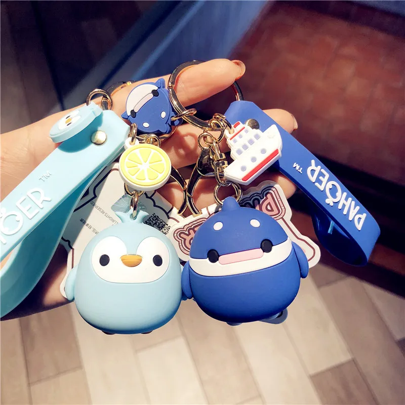 Брелок для ключей с мультяшным пингвином крабом симпатичная мягкая кукла брелок