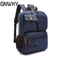 gnwxy mens backpack vintage canvas backpacks large capacity fashion travel bags students casual laptop backpack dripshipping
