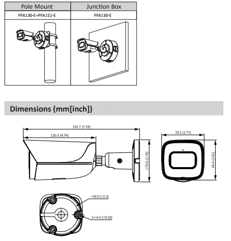

Dahua Poe IP Camera 4MP IPC-HFW3441E-SA Lite AI IR Fixed focal Lens H.265+ Bullet Security Camera Built in MIC IOS Android P2P
