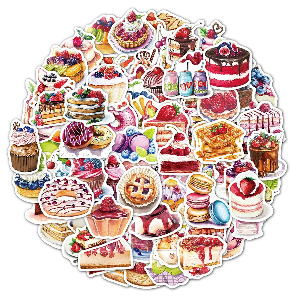 1050100pcs cute pink style cake cartoon stickers aesthetic laptop guitar phone bike luggage graffiti sticker decal kid toy free global shipping