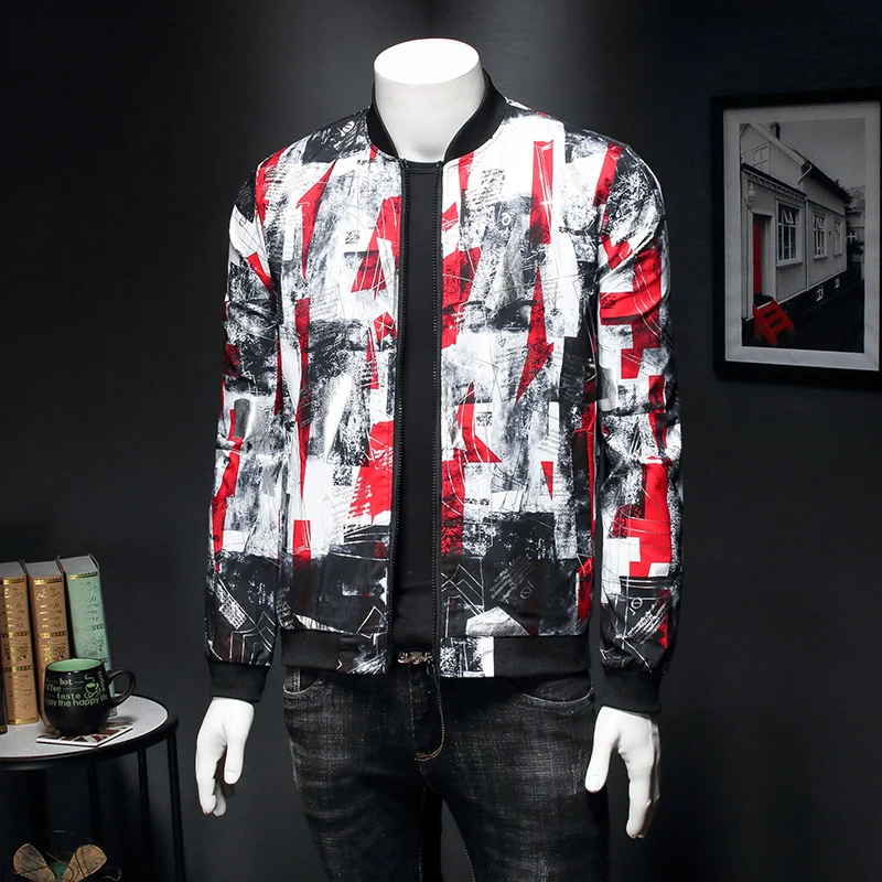 Новинка весны 2020 жаккардовые куртки бомберы Мужская одежда Роскошные вечерние