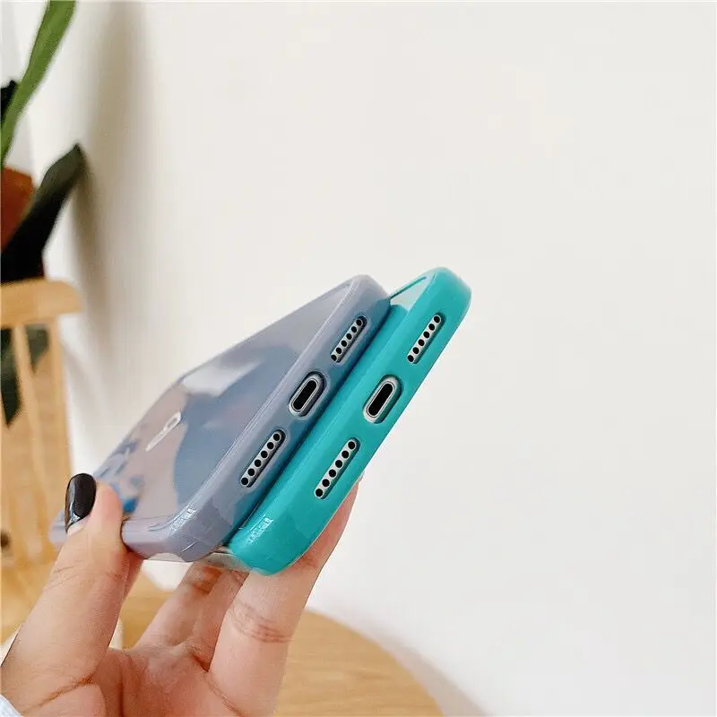 

2021Candy Colors Love Heart Phone Case For iPhone 11 Pro Max 12 Three-dimensional Square Frame Back Cover Coque