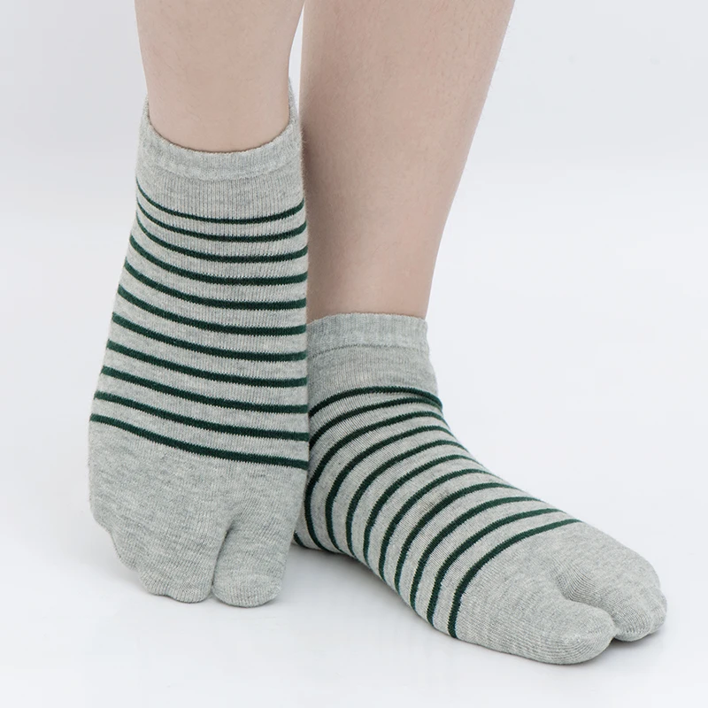 1 пара мужские короткие полосатые хлопковые носки с двумя пальцами|toe socks men|mens dress