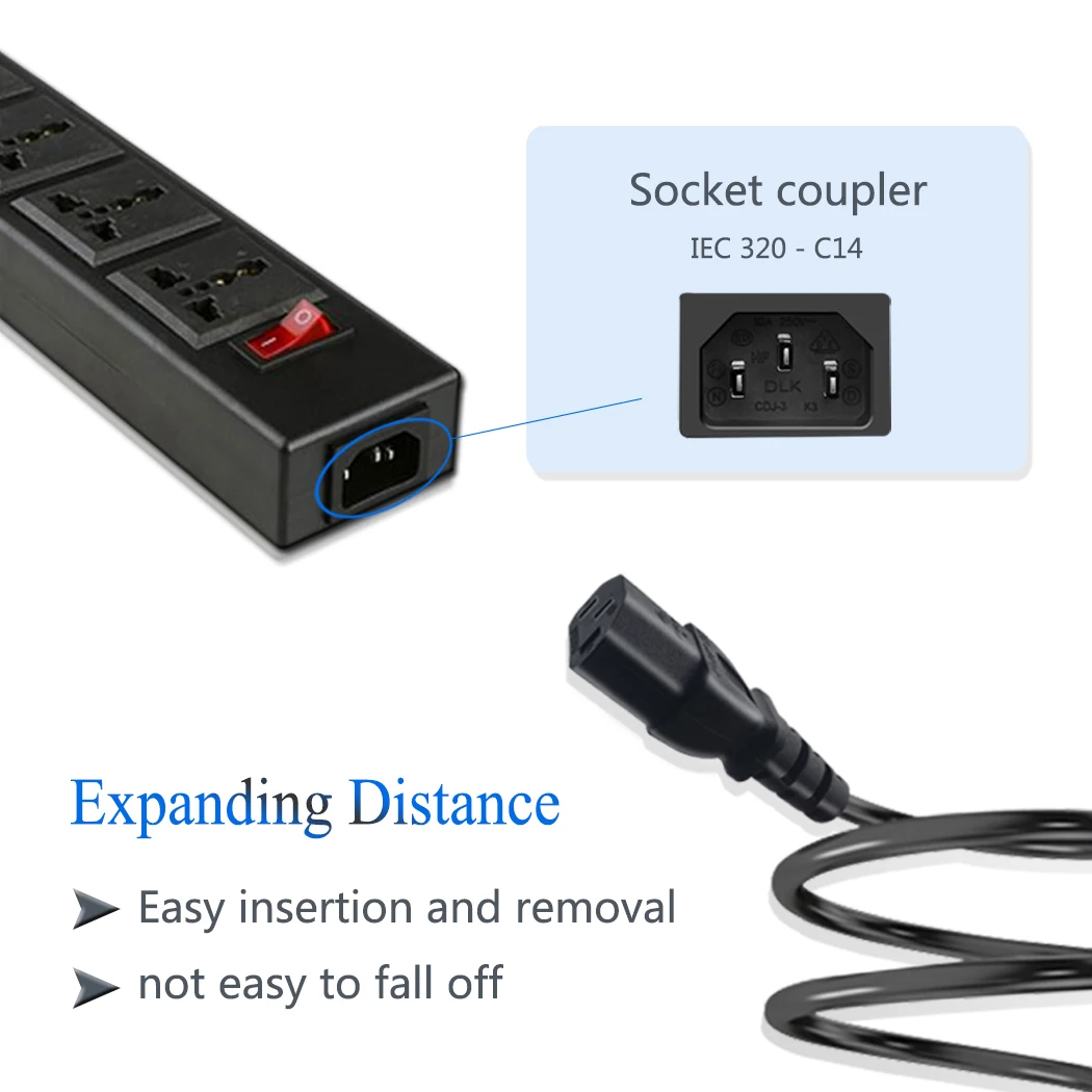 JORINDO 1.8M/5.9FT IEC320 C20 to C13 AC power cord 3 hole pin Power Extension Cable Used for PUD/UPS Server 10A/16A | Электроника