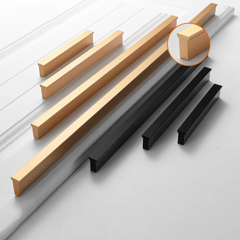 

American Style Black Cabinet Handles Gold T Bar Aluminum Alloy Kitchen Cupboard Pulls Drawer Knobs Furniture Handle