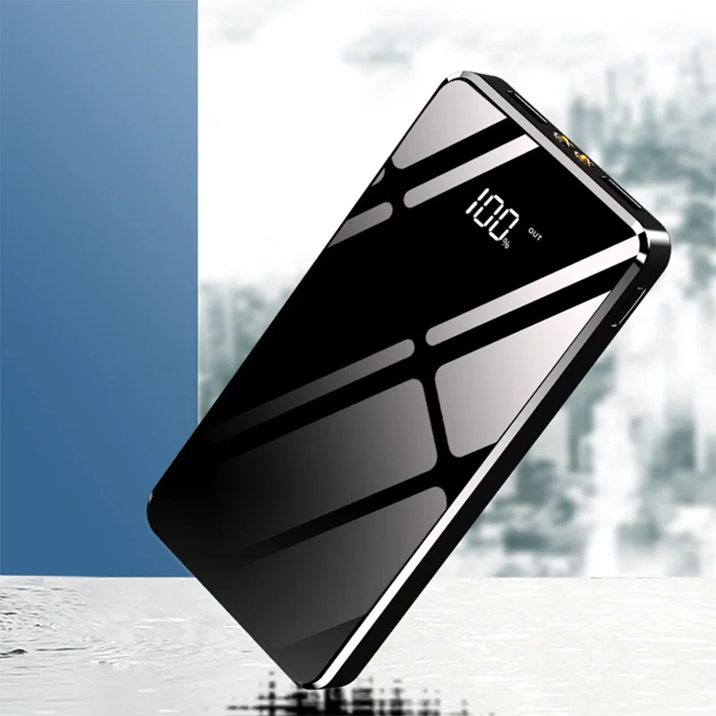Ultra-thin Power bank 20000mAhPortable Charging 20000 mAh USB PoverBank External Battery Charger For Xiaomi Mi 9 8 iPhone