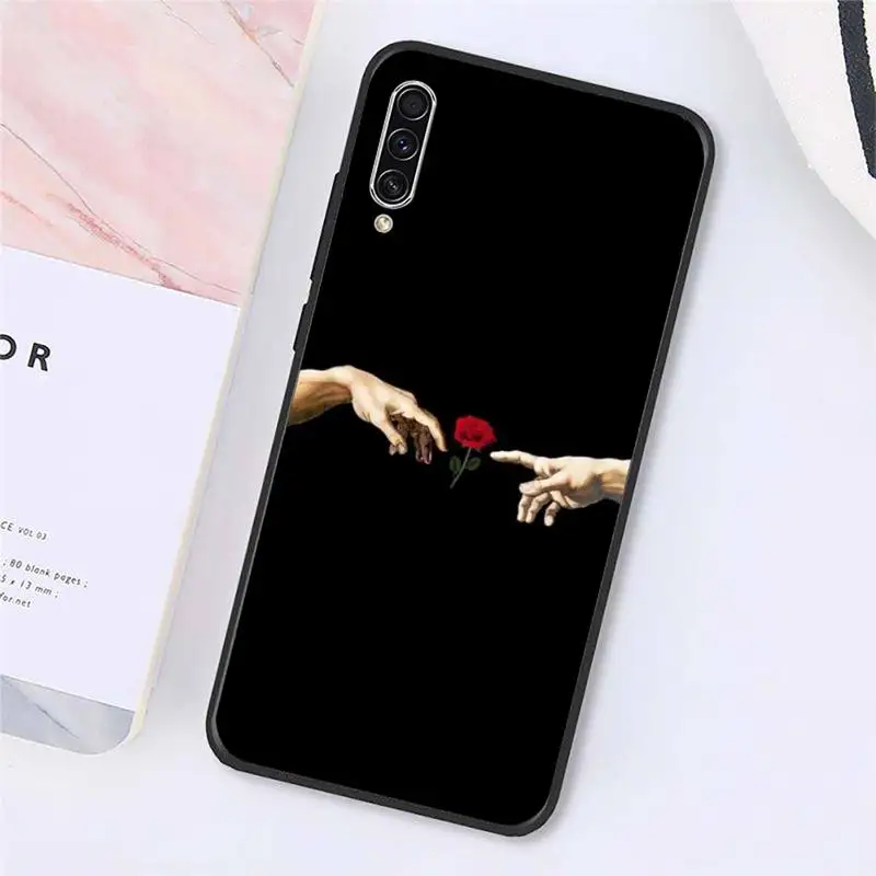 

Beautiful black white Rose flower luxury design Phone Case For Samsung galaxy A S note 10 7 9 20 30 31 40 50 51 71 21 s ultra