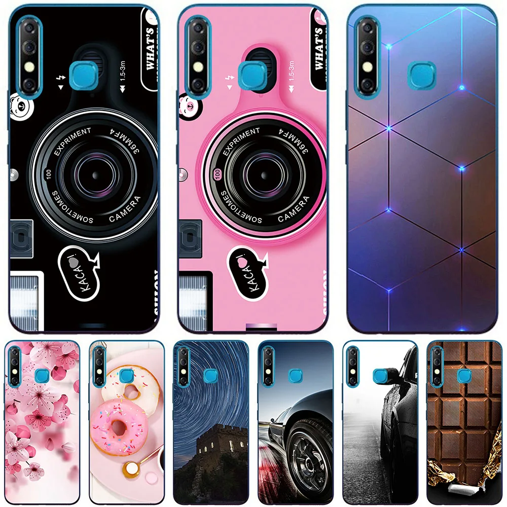 

Phone Bags & Cases For Infinix Hot 8 2019 X650B Tecno Camon 12 Spark 4 Case Cover fashion marble Inkjet Painted Shell Bag