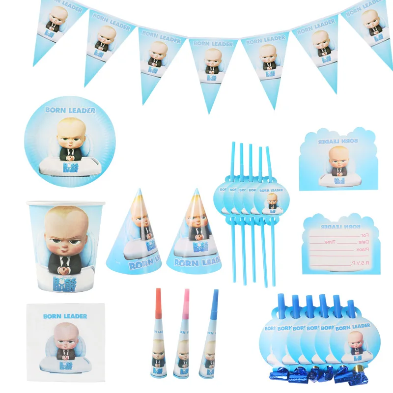 Украшения на день рождения Boss товары для вечеринки в честь ребенка бумажные