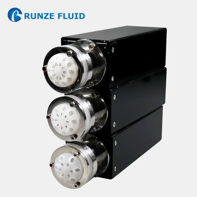 

6 8 10 Port Multiple-way Flow Switching Valve Quality High Stability Micro liquid Metering RS232/RS485/CAN Communication Control