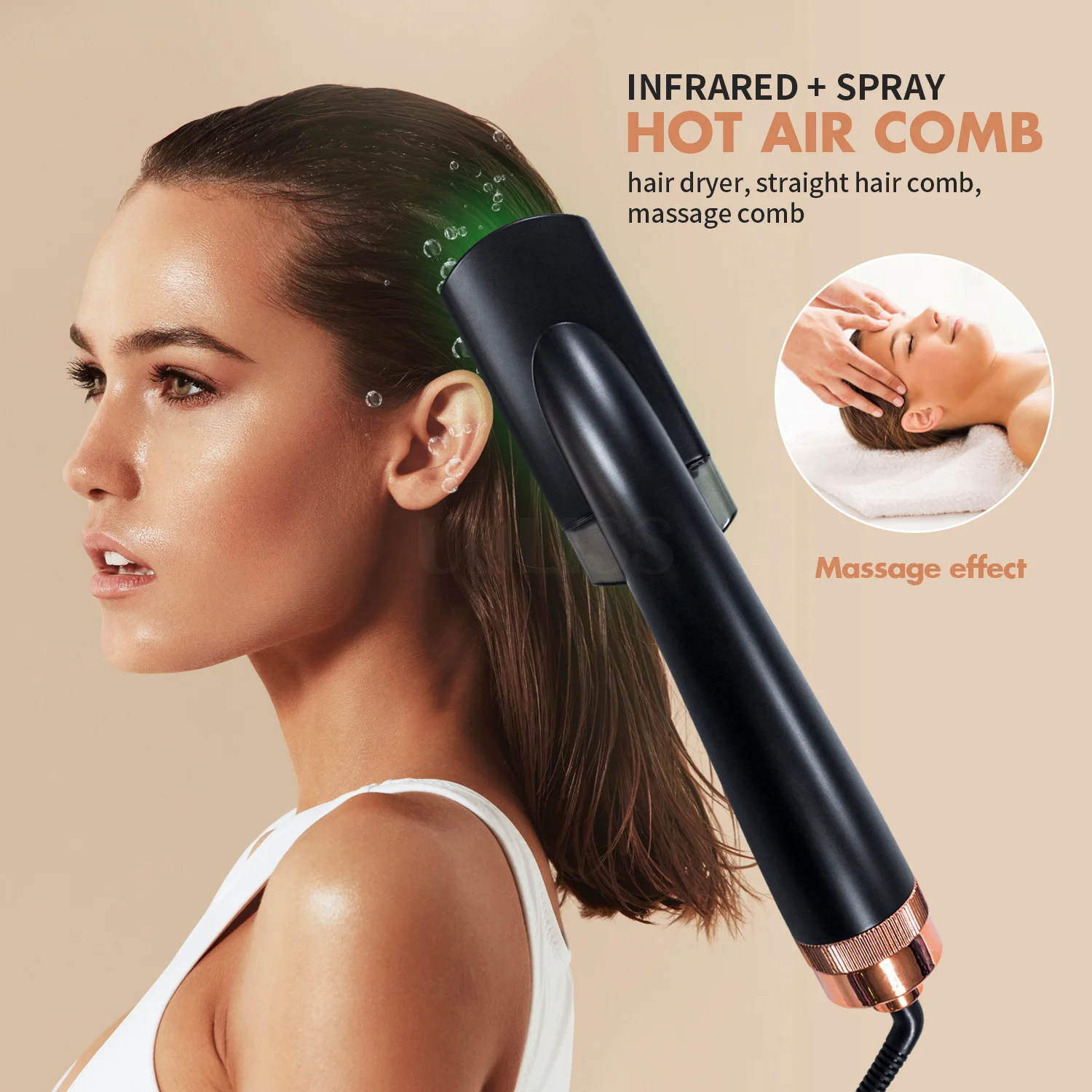 

Steam Hair Straightener Brush Titanium Ceramic Flat Iron Professional Electric Hair Comb Fast Hair Straightening Iron