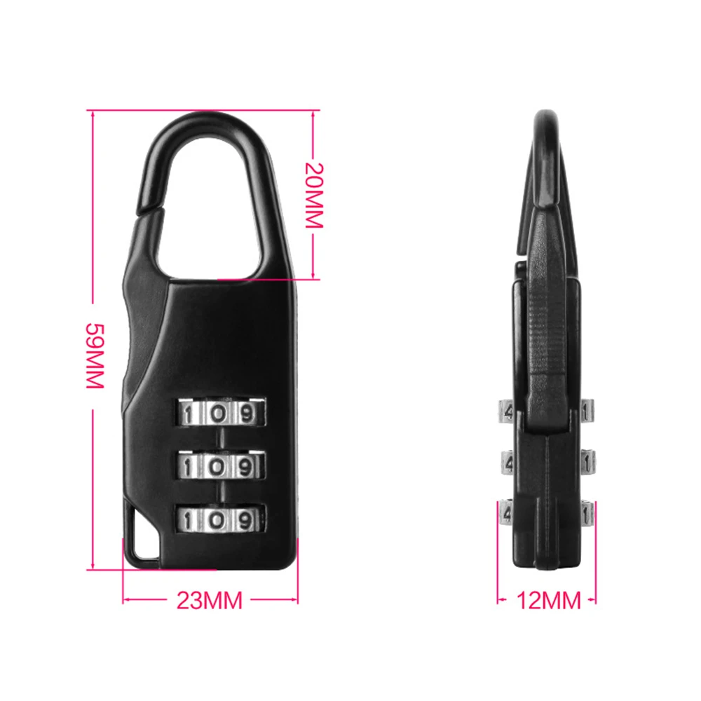 Замок для багажа защитный кодовый замок на молнии с мини-циферблатом кодом
