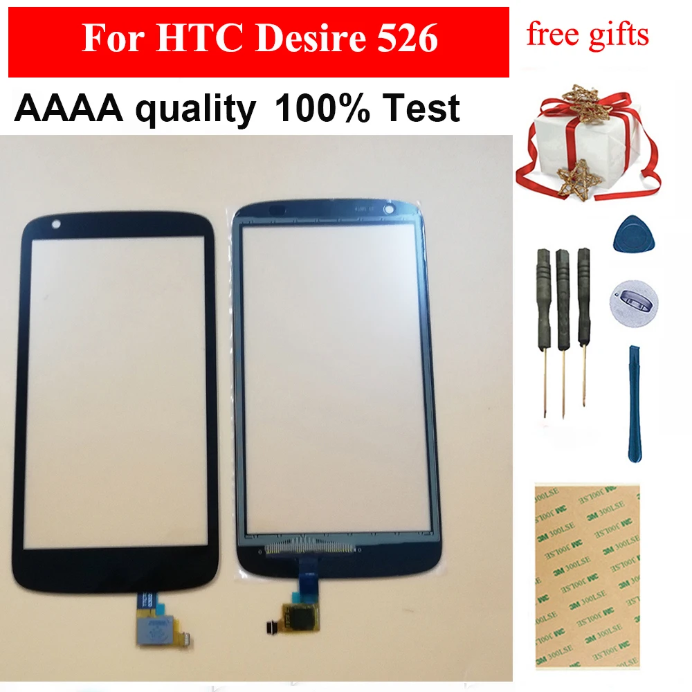 100% тест черный для htc Desire 526 526G D526h V02 Передний сенсорный экран дигитайзер панель