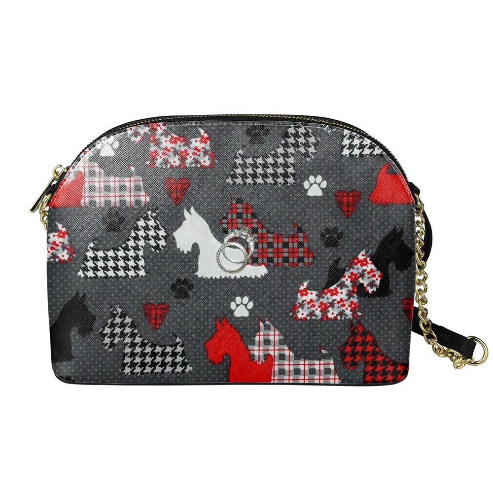 

NOISYDESIGNS Westie Highland Terrier Print PU Leather Handbags Women Lovely Puppies Shoulder Chain Messenger Bag Purse Dropship