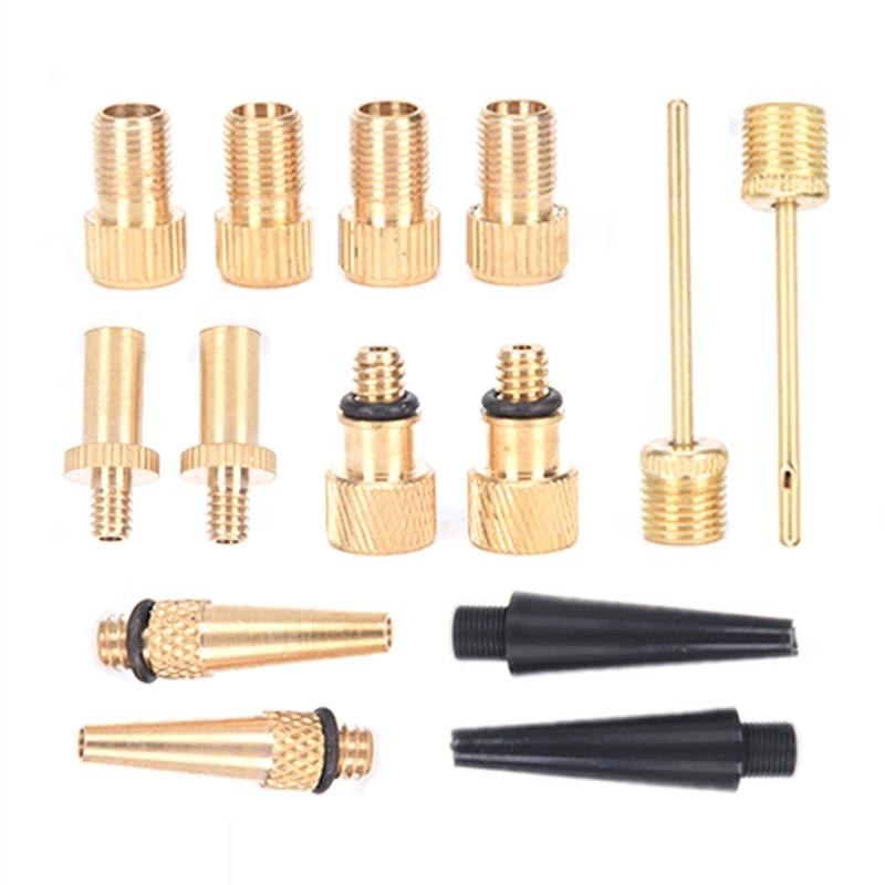 14Pcs Bicycle Valve Conversion Nozzles Presta to Schrader Adapter SV AV DV Pump Needles Bike Converter | Спорт и развлечения