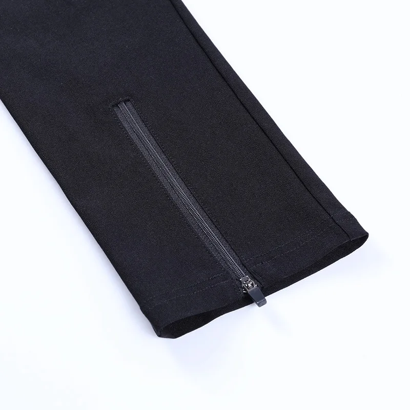 

High Waist Zipper Women Trousers Design Split Slim Flare Pants Casual 2021 Spring Summer Sexy Black Pants for Girls Streetwear